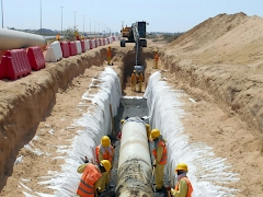 Trench Excavation Network at Modern Residential City Mussafah- Trench Excavation for Chilled Water Pipeline